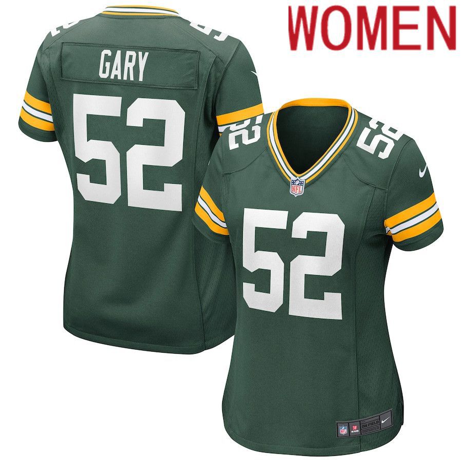Women Green Bay Packers #52 Rashan Gary Nike Green Game NFL Jersey->women nfl jersey->Women Jersey